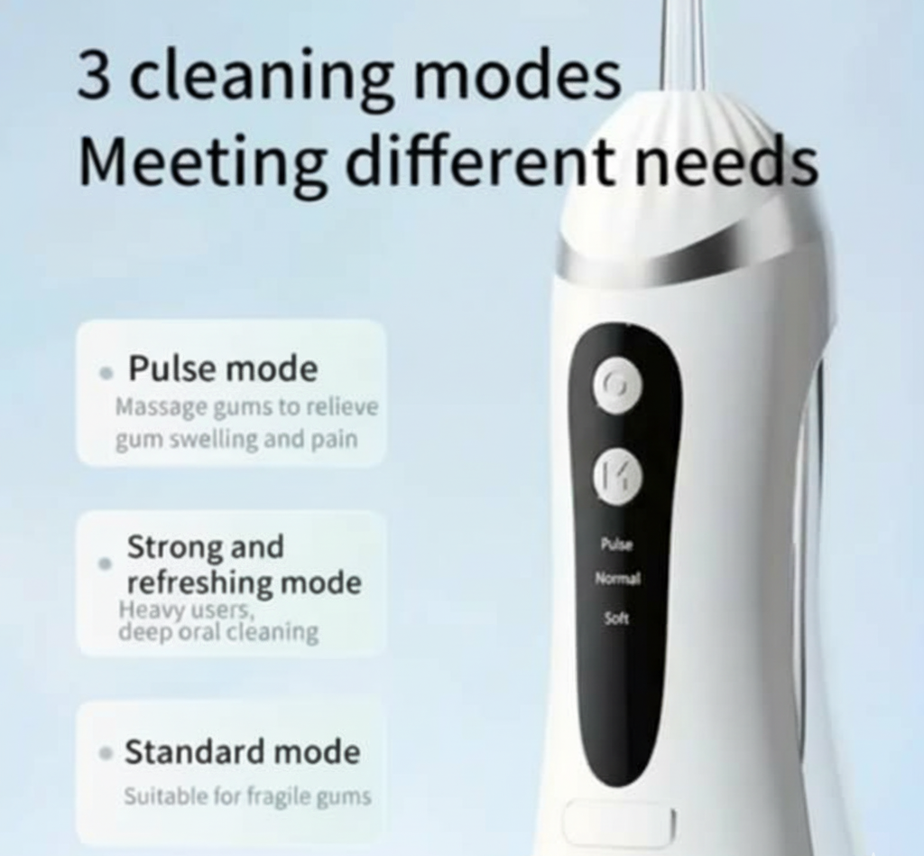Oral Irrigator – Deep Cleaning, 3 Modes & 4 Nozzles | جهاز تنظيف الأسنان بالماء اللاسلكي