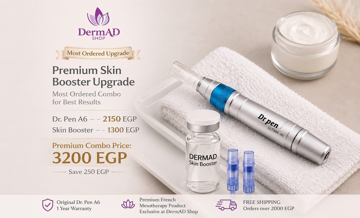 Dr. Pen A6 + DermAD Skin Booster – Professional Microneedling Upgrade Kit