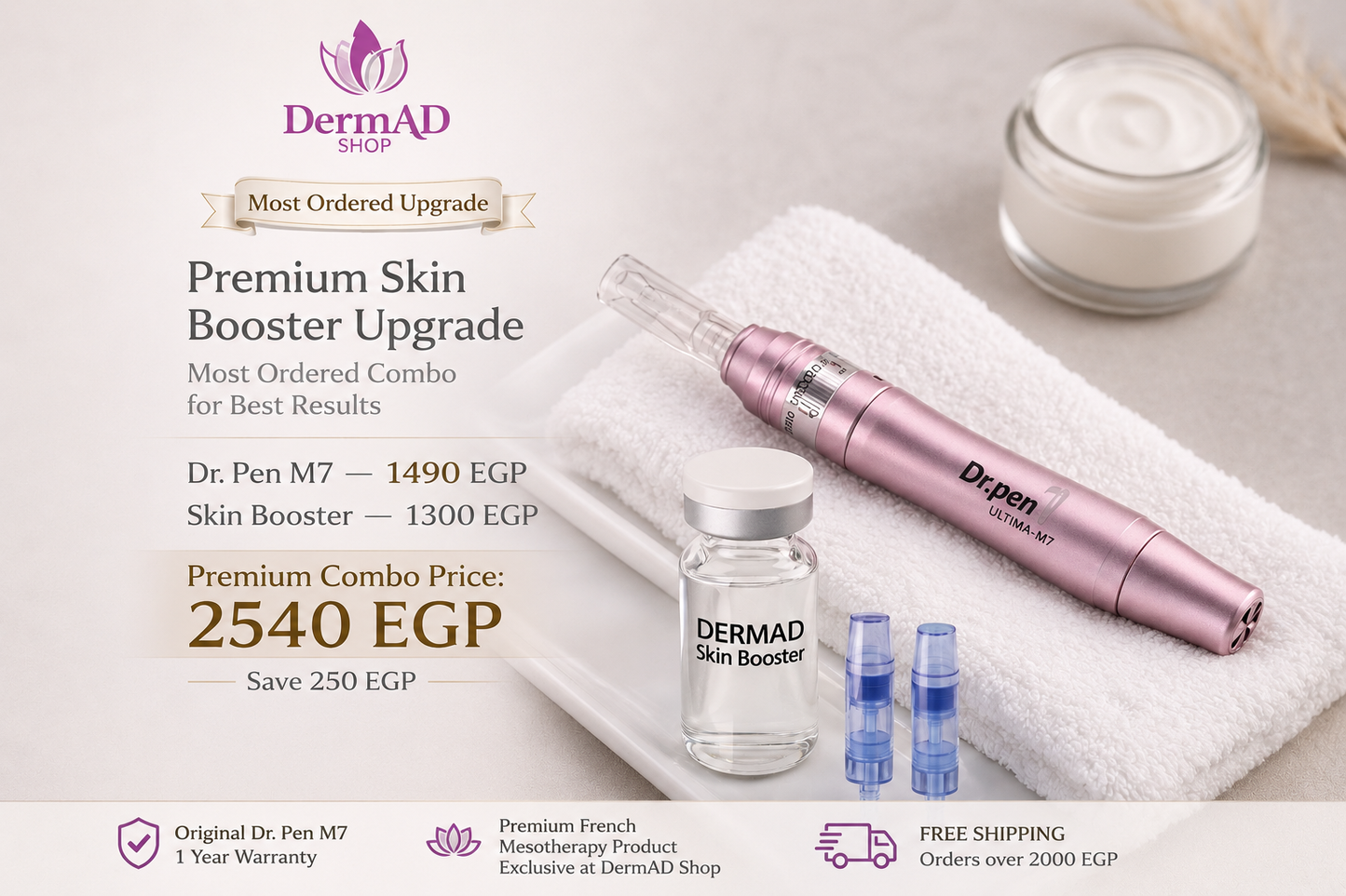 Dr. Pen M7 + DermAD Skin Booster – Advanced Microneedling Upgrade Kit