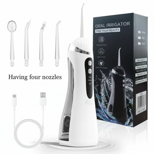 Oral Irrigator – Deep Cleaning, 3 Modes & 4 Nozzles | جهاز تنظيف الأسنان بالماء اللاسلكي